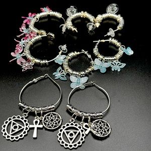 STERLING SILVER PLATED HYPOALLERGENIC EARRINGS (4)pairs